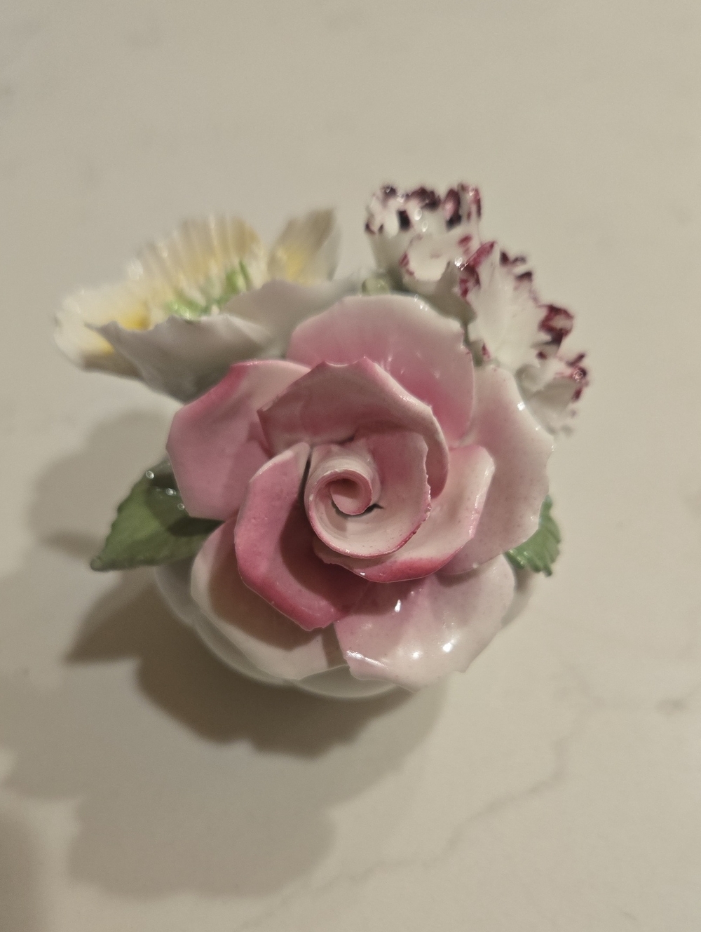 Vintage Radnor Fine Bone China Floral Figurine, Made in England 3"